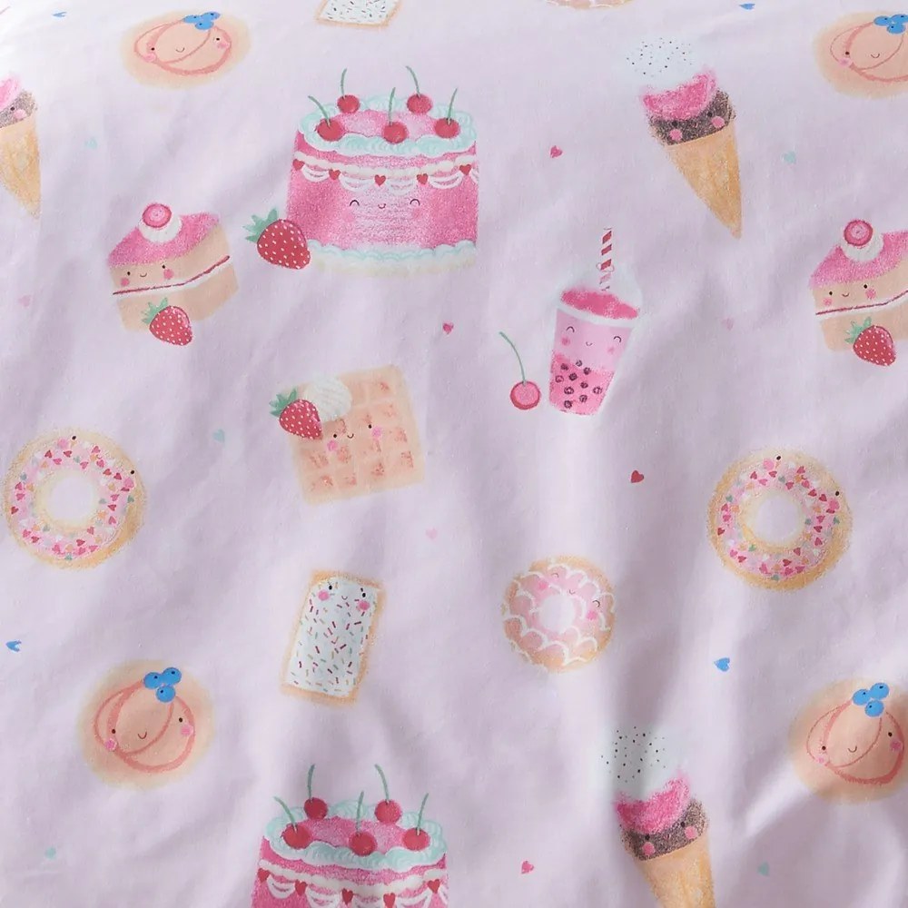 Set copripiumino e federa da bambini rosa per letto singolo 135x200 cm Sweet Treats – Catherine Lansfield