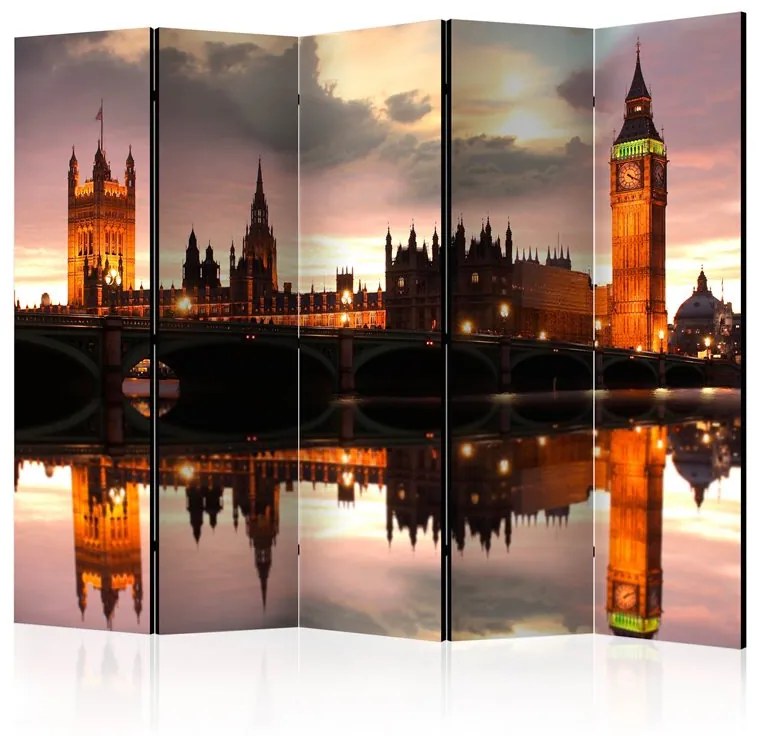 Paravento  Big Ben in the evening, London II [Room Dividers]  Colore ---, Dimensioni e Misure 225x172