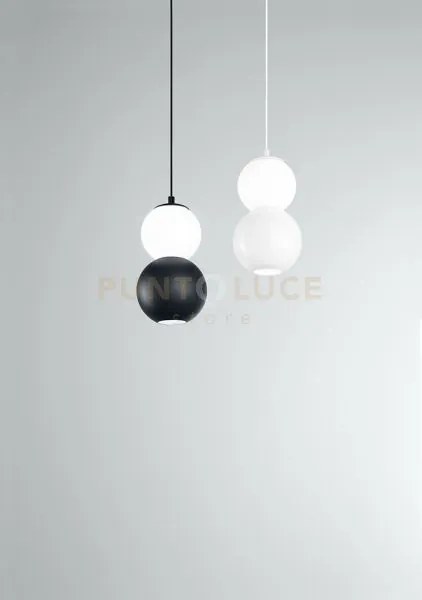 Sospensione in vetro opale binario biemissione sfera vetro + sfera ...