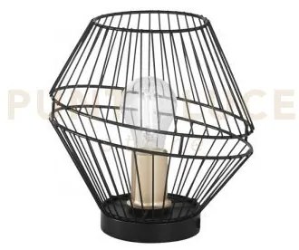 Lumetto kiko nero e oro 1 luce attacco e27 25x25x25,5cm in metallo