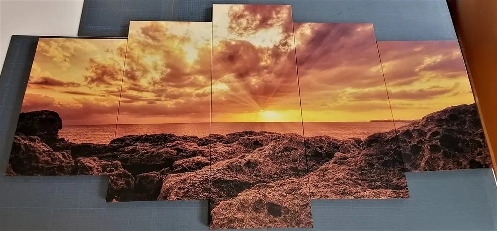 Quadri 5 pezzi – Scogliere del mare