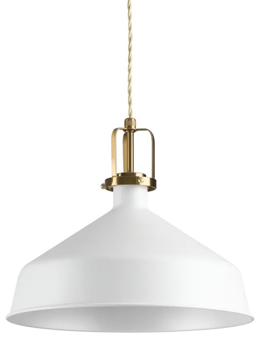 Sospensione Industrial-Minimal Eris-2 Metallo Bianco 1 Luce E27