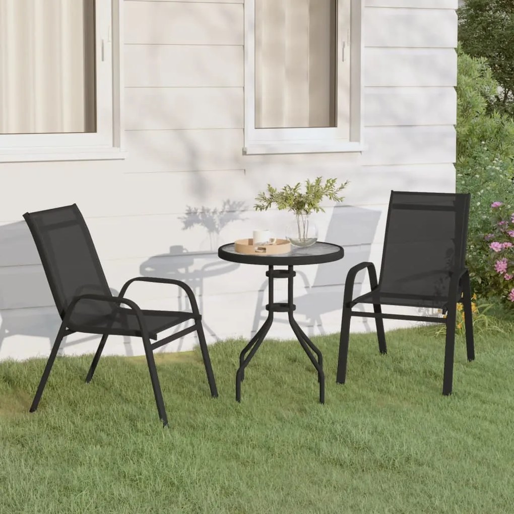 Set Da Bistrot Per Giardino 3 Pz Nero /