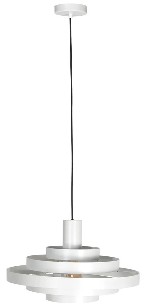 Lampada a sospensione retrò bianca rotonda - Halo Cirque