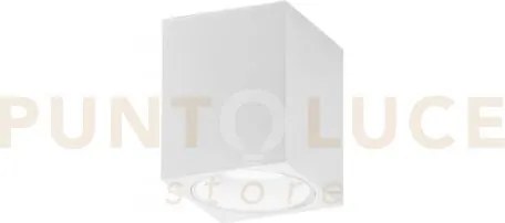 Plafoniera town bianca quadrata 1 luce attacco gu10 8x8x10cm