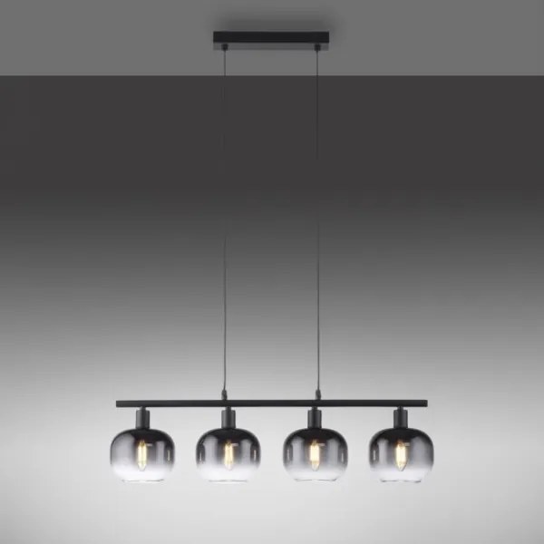 JUST LIGHT. 15421-18 - Lampadario a sospensione con filo ZEA 4xE14/25W/230V nero