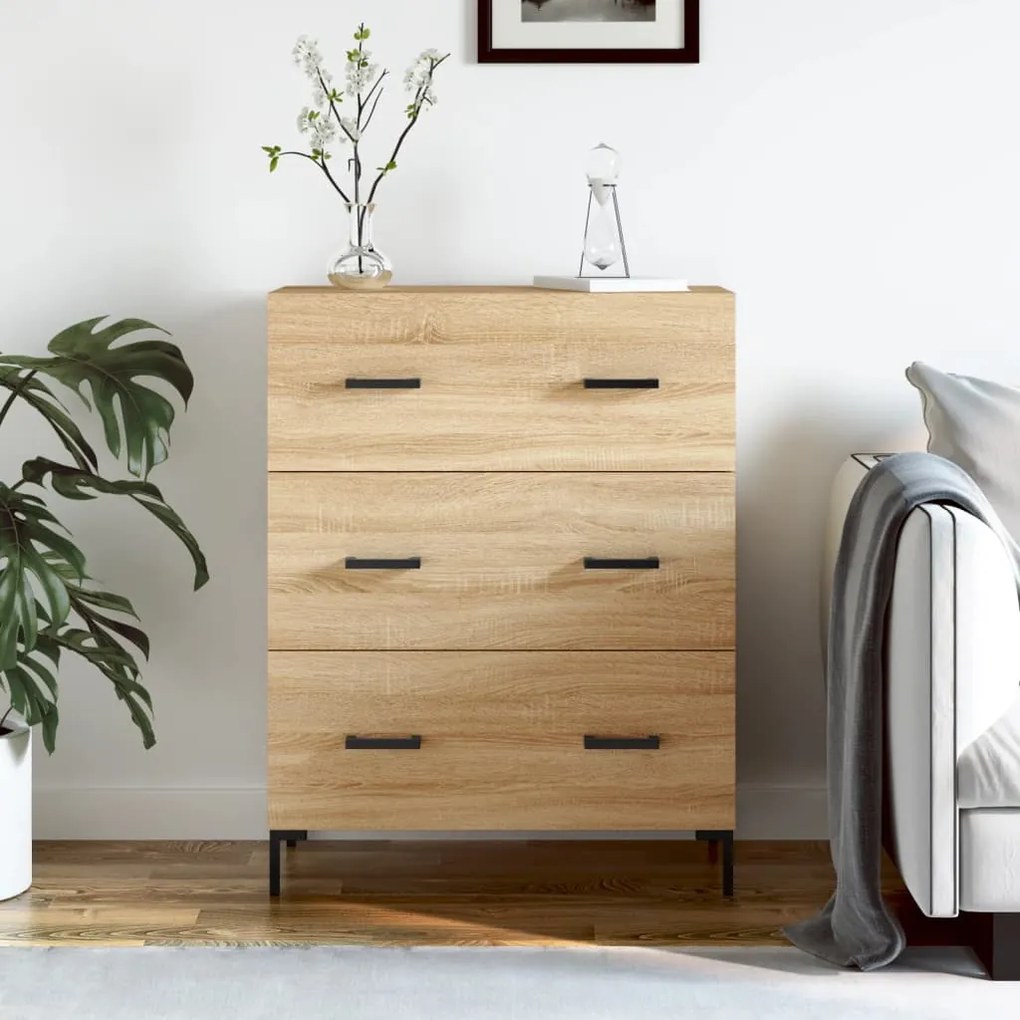 Credenza Rovere Sonoma 69,5x34x90 Cm İn Legno Multistrato /