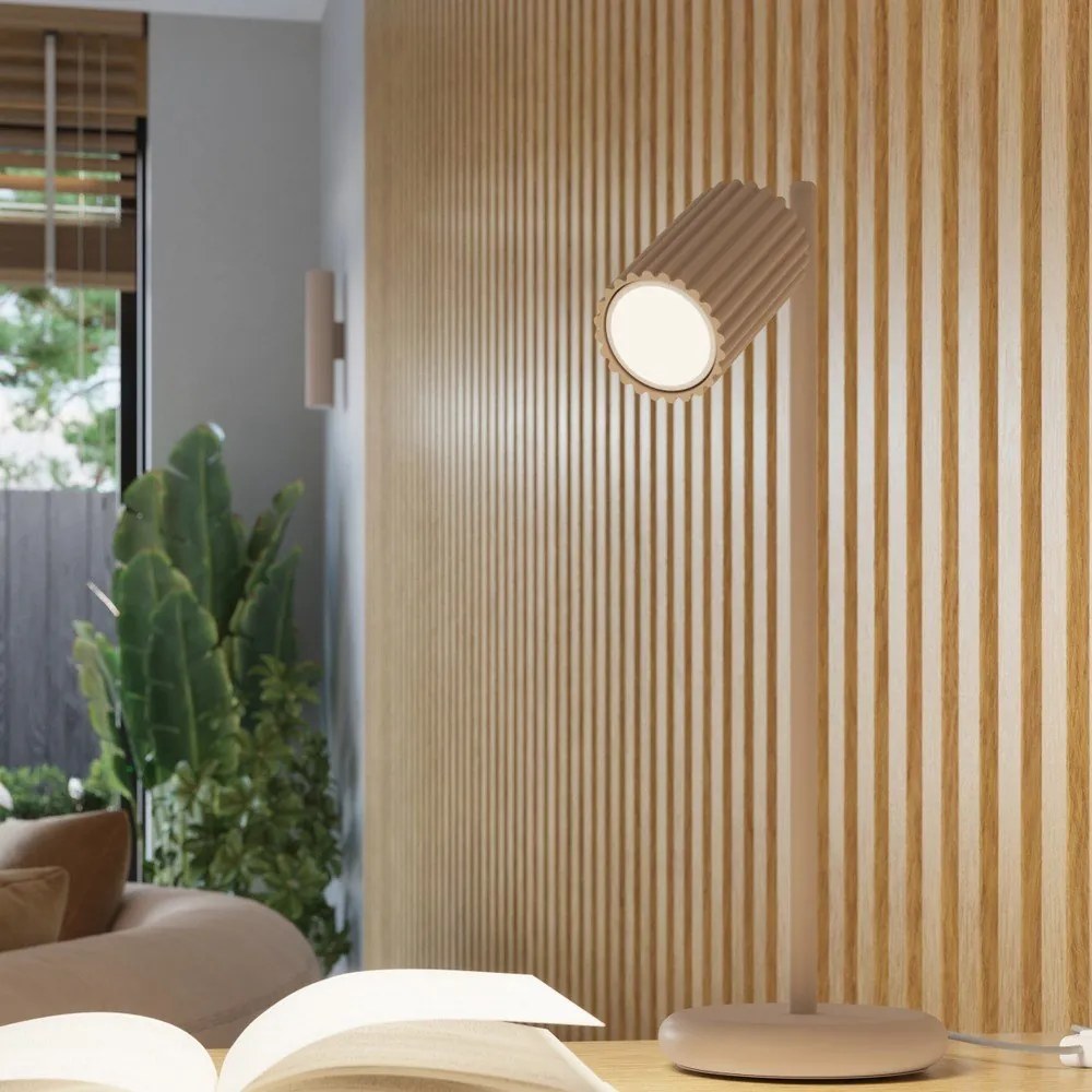 Lampada da tavolo grigio tortora in metallo (altezza totale 43 cm) Gleam – Sollux