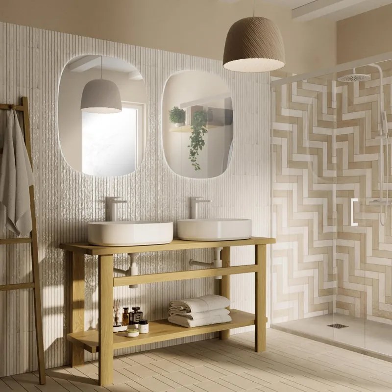 Porta doccia scorrevole Diamante L 139 x H 195 cm in vetro profilo bianco