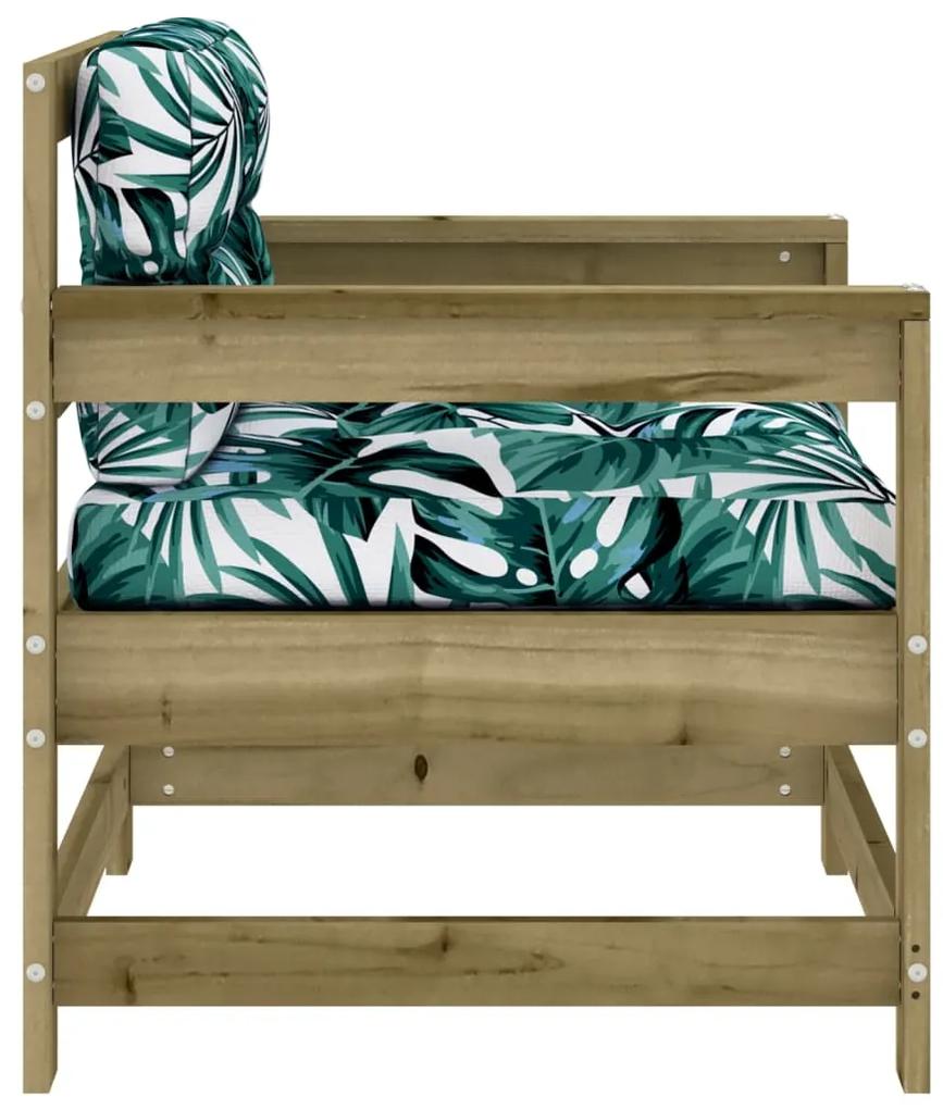 Sedie da giardino con cuscini 2 pz in legno impregnato di pino