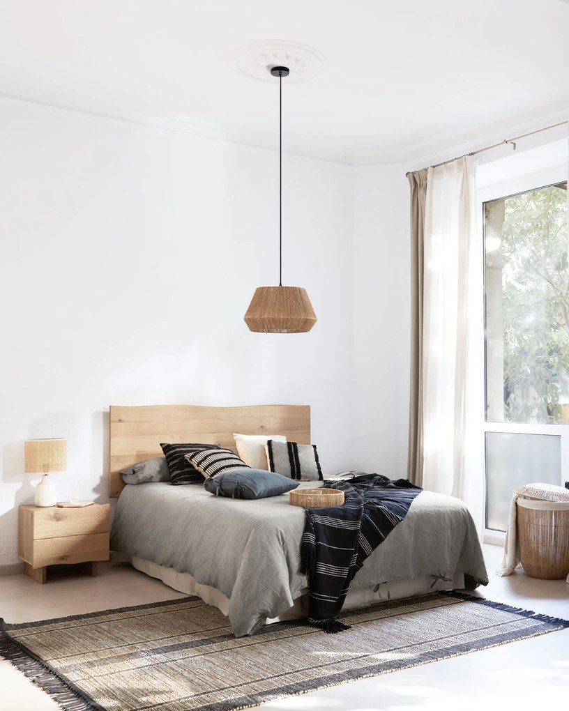 Kave Home - Testiera Rasha impiallacciata rovere finitura naturale per letto da 160 cm
