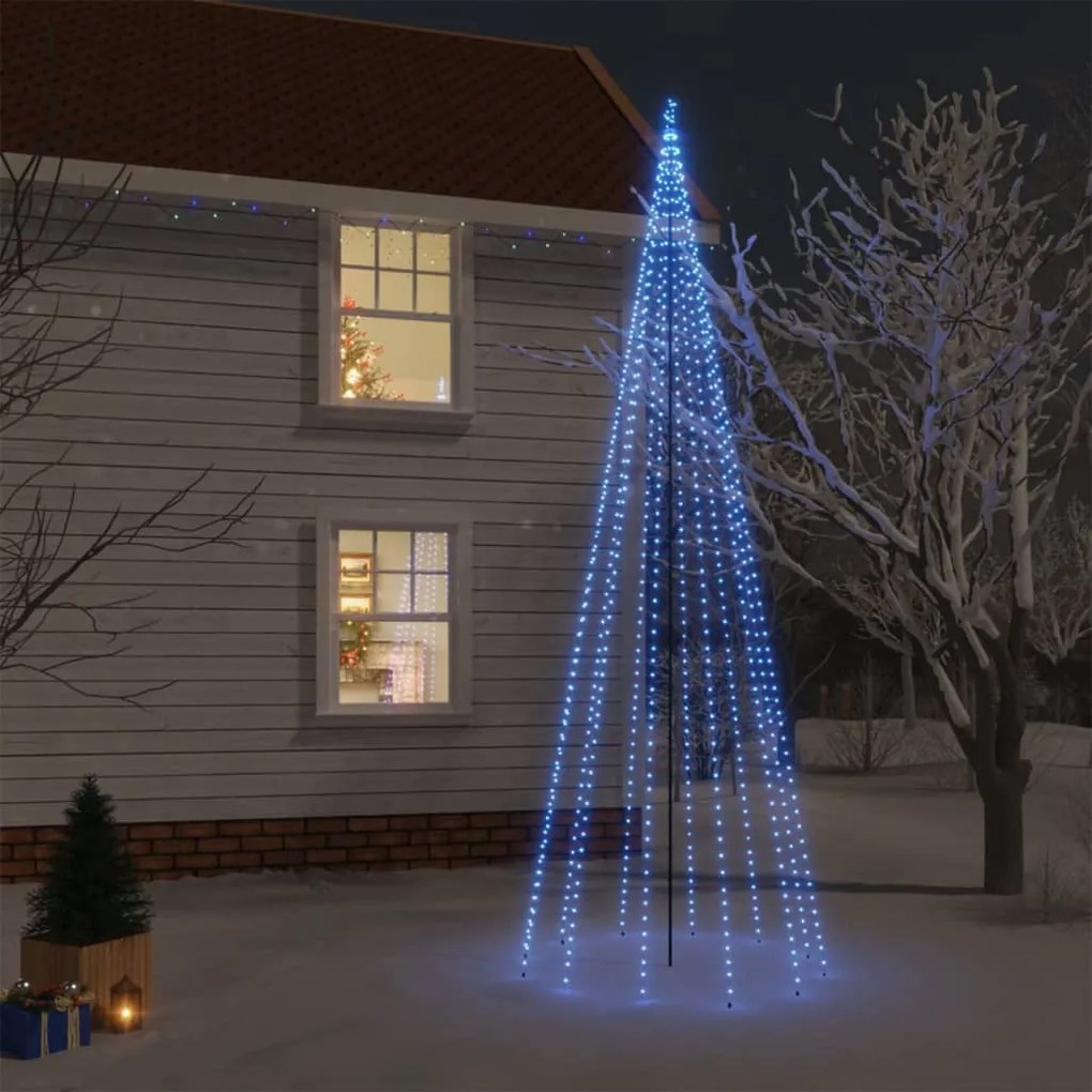 Albero di Natale con Puntale e LED di varie intensità e altezze, Blu / 500 cm / 732