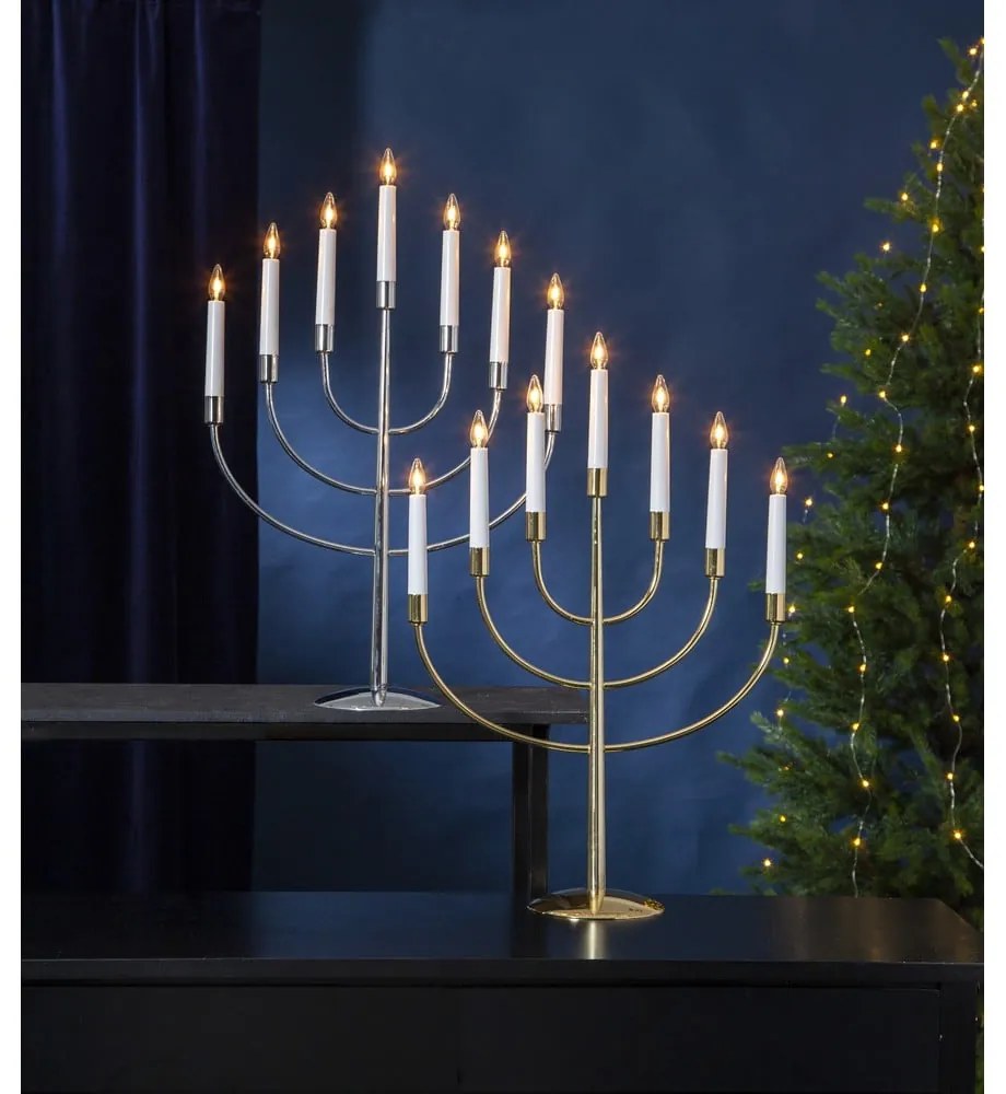 Decorazione natalizia luminosa argentata con alimentazione a corrente Titus – Star Trading