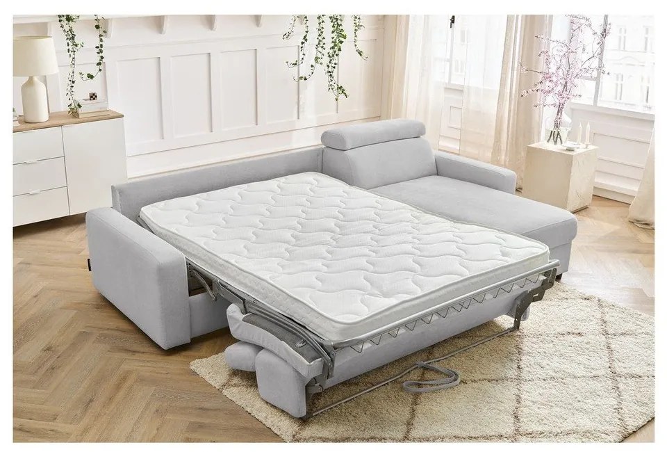 Divano angolare in grigio chiaro allungabile (con composizione variabile) Monaco – Bobochic Paris