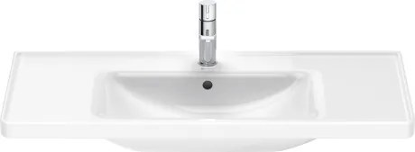 Lavabo 100x48 da incasso soprapiano per mobile Monoforo con Troppopieno Bianco Lucido D-Neo 236710 Duravit