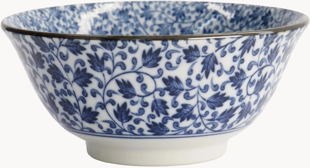 Set di 6 ciotole in porcellana Hana Blue