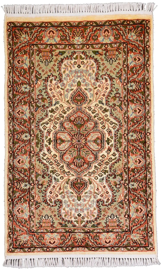 Agra Tappeto orientale 60x100 Beige (Indian) Annodato A Mano