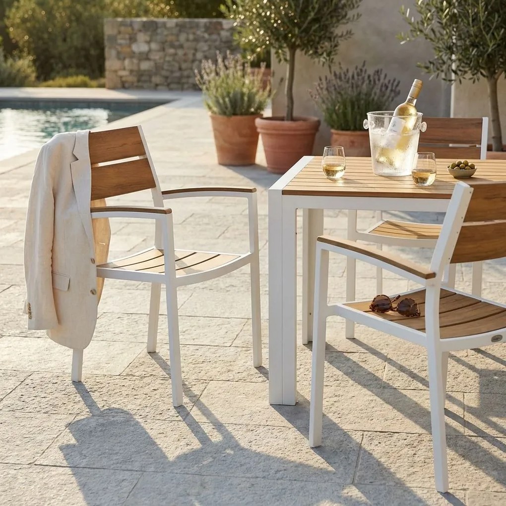 VIDUUS - poltrona da giardino in alluminio e polywood impilabile