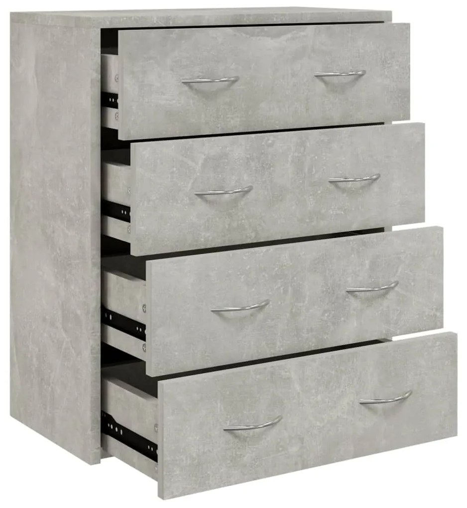 Credenza con 4 cassetti 60x30,5x71 cm grigio cemento