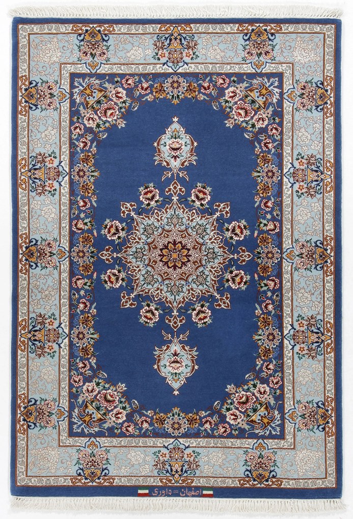 Isfahan Tappeto 130x80 (Iran) Annodato A Mano