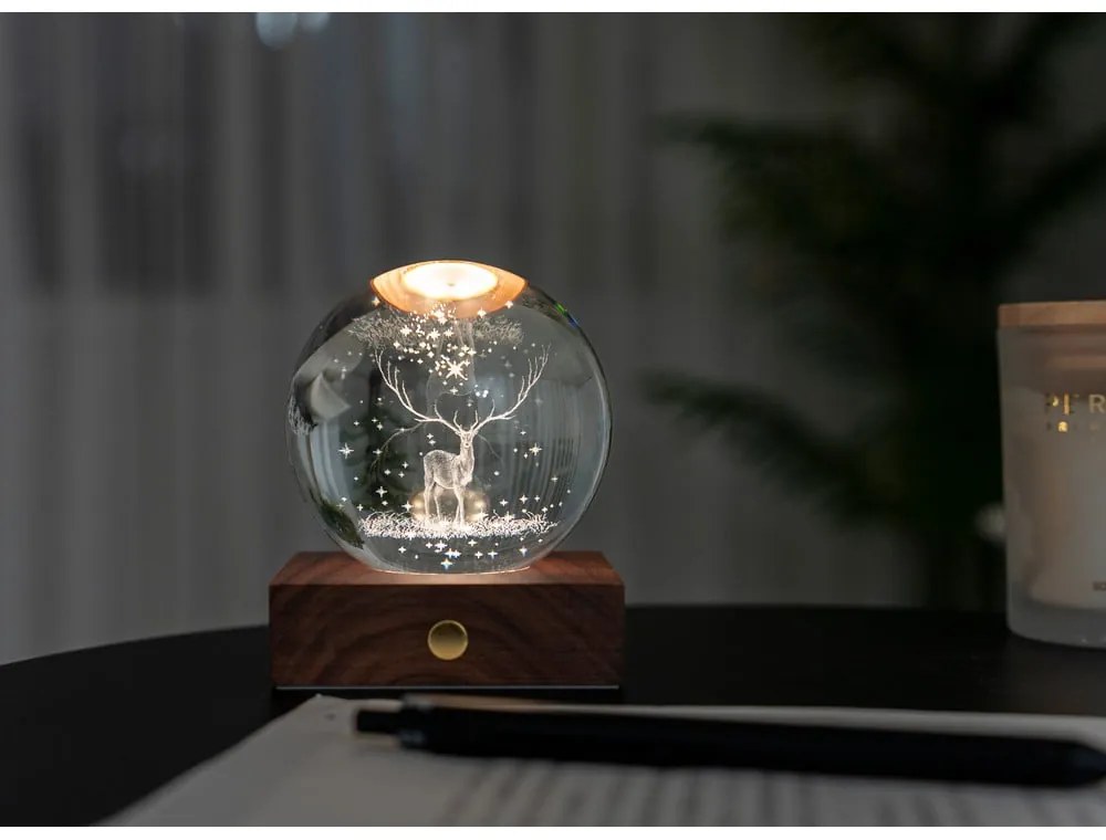 Decorazione luminosa marrone scuro con ricarica USB Amber – Gingko