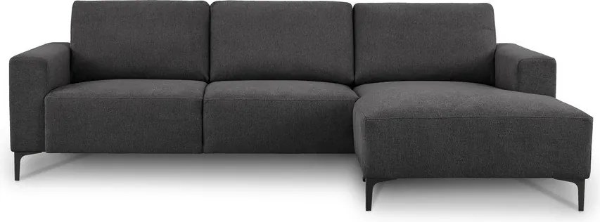 Divano angolare color antracite (con penisola a destra/con chaise lounge) con rivestimento in ciniglia Fabian – Scandic