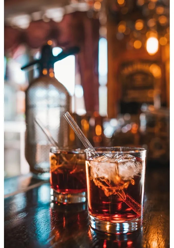 Set di 6 cannucce in vetro per bere, lunghezza 15 cm - Vialli Design