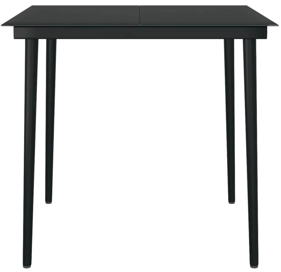 Set da pranzo da giardino 5 pz nero