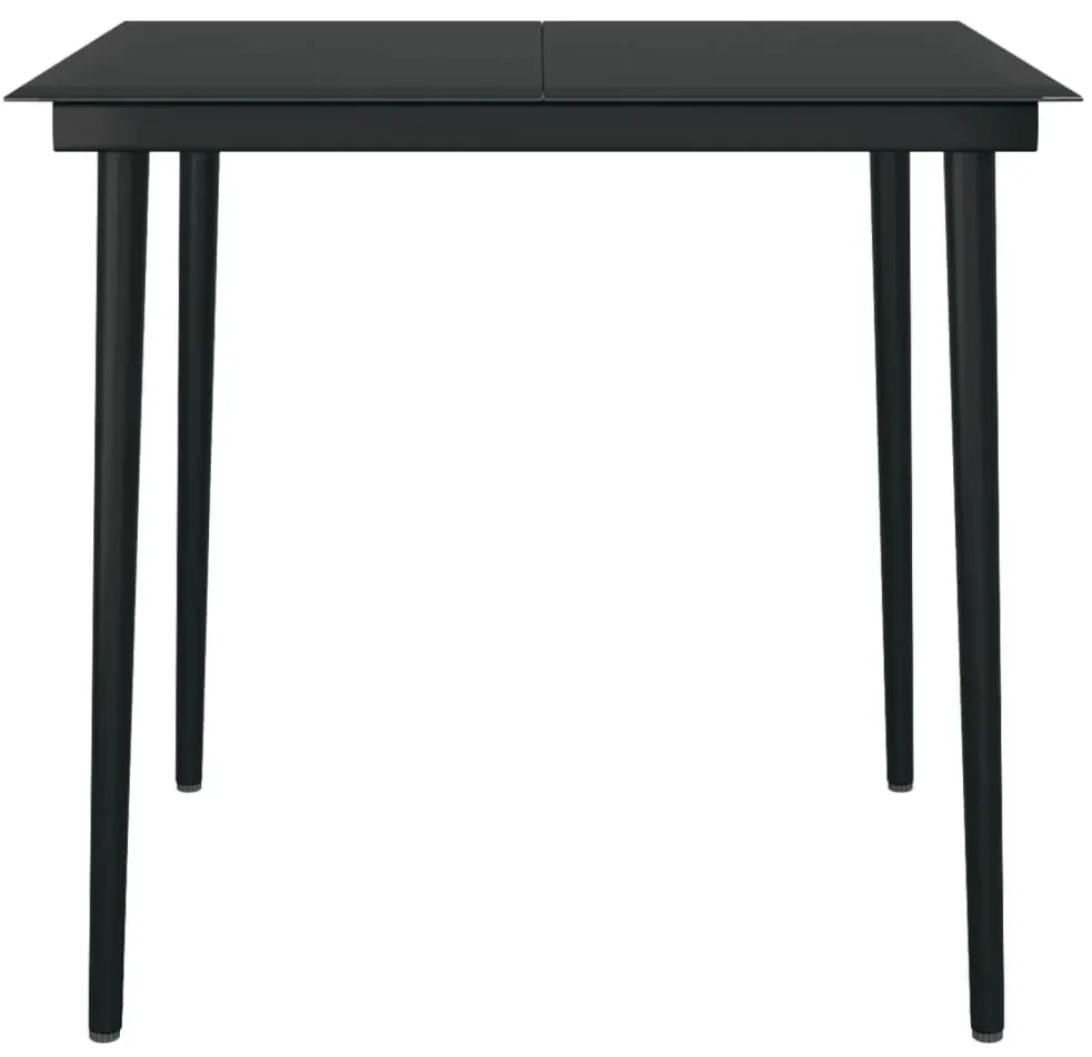 Set da pranzo da giardino 5 pz nero