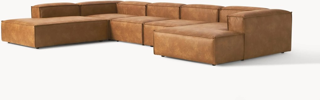 Divano XL componibile in pelle riciclata Lennon