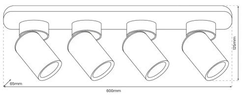 Faretto ANDY 4xGU10/8W/230V bianco/oro