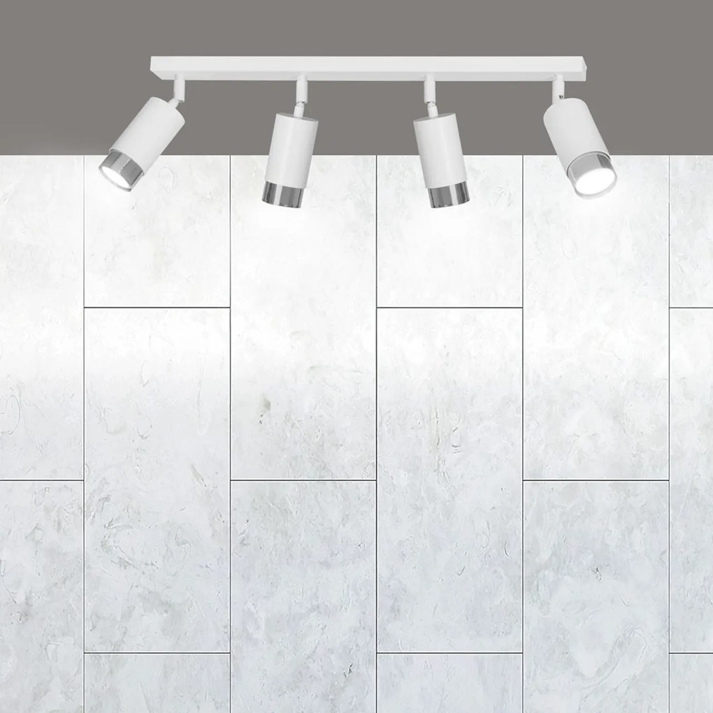 Lampada da Soffitto in Acciaio HIRO 4 Nero Cromo/Oro 4xGU10