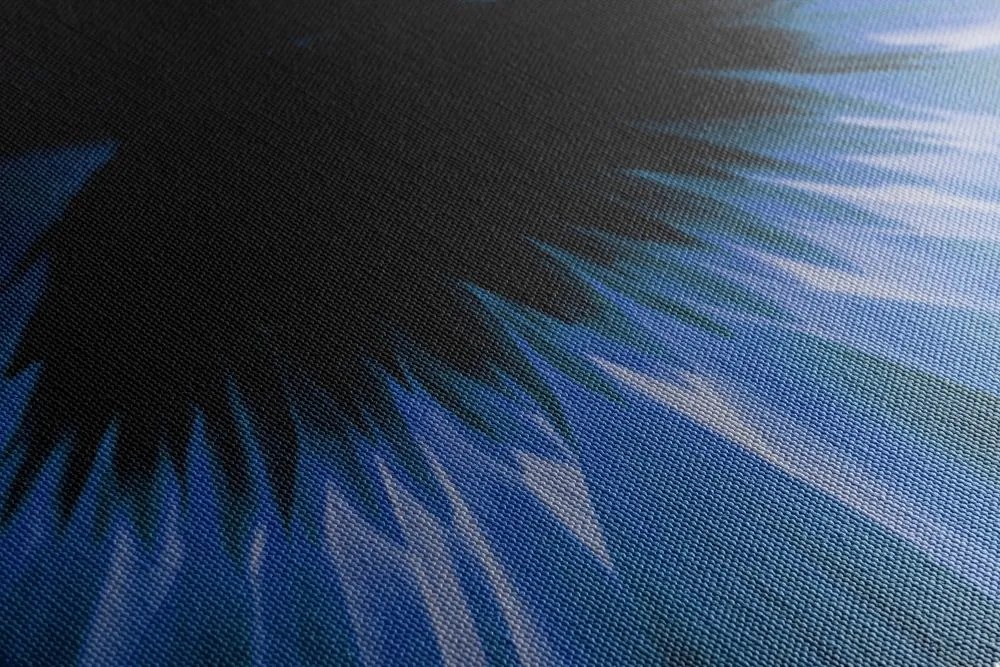 Quadro su tela – Gerbera blu su sfondo scuro