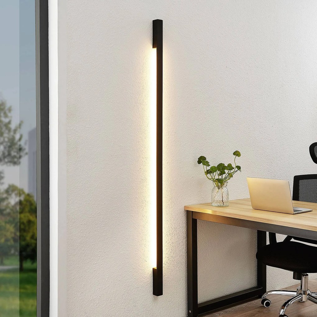 Applique da parete a LED Ivano Arcchio, Nero, Corridoio, Alluminio, Moderno, Applique a LED