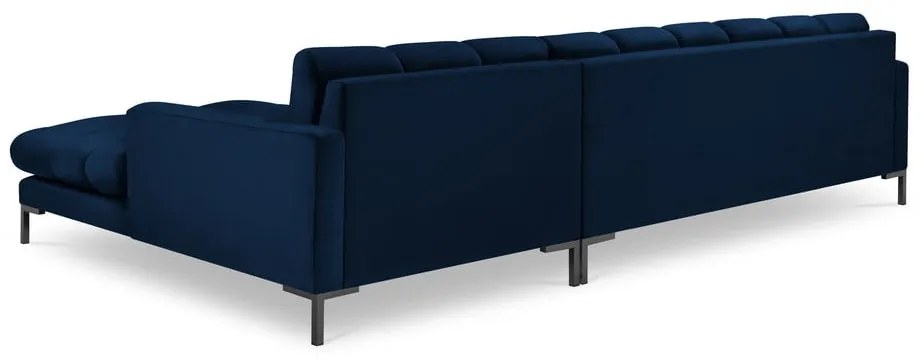 Divano angolare in velluto blu scuro, angolo destro Bali - Cosmopolitan Design