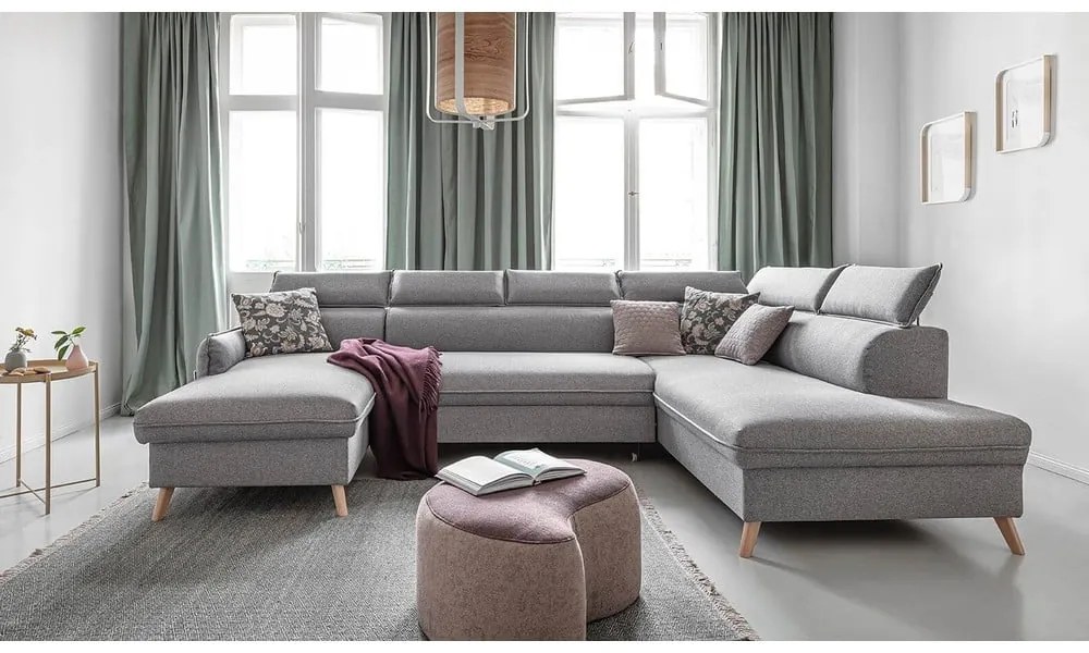 Divano letto angolare grigio chiaro (angolo destro) Sweet Harmony - Miuform