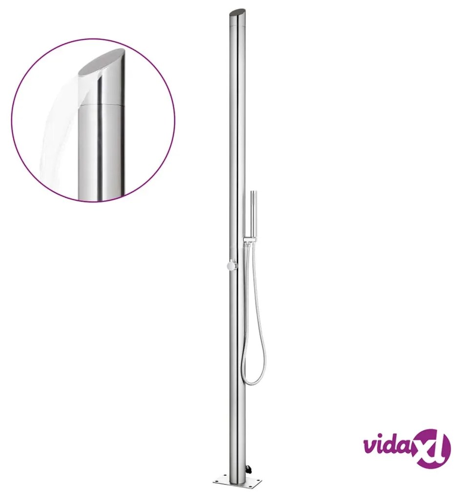vidaXL Doccia da Giardino 220 cm in Acciaio Inossidabile