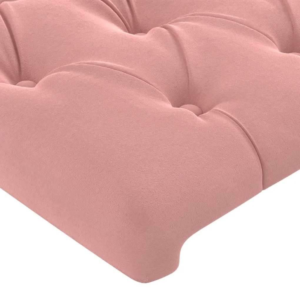 Testiera ad orecchio rosa 183x23x78/88 cm in velluto