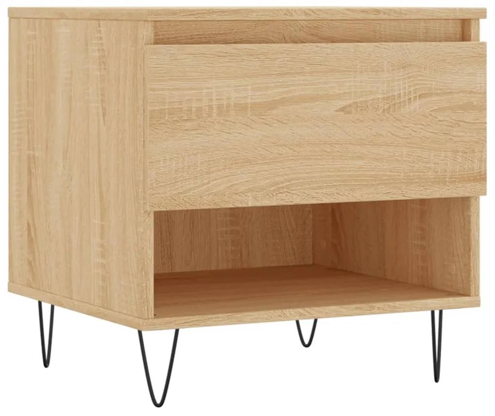 Tavolino rovere sonoma 50x46x50 cm in legno multistrato