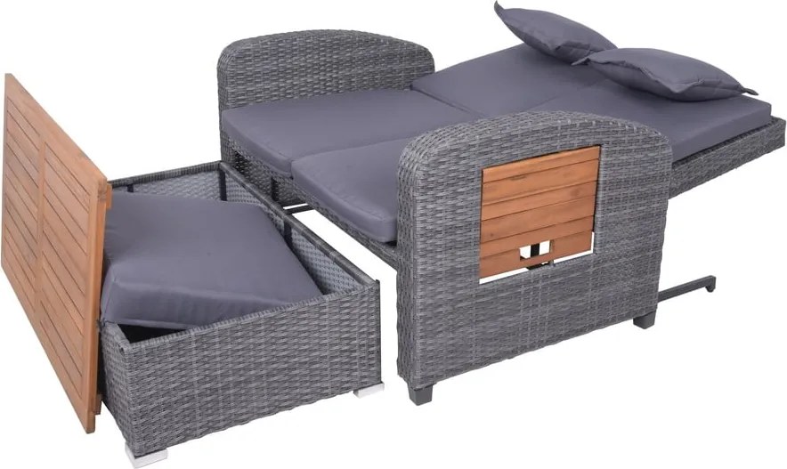 Divano da giardino in rattan grigio Bari - Garden Pleasure