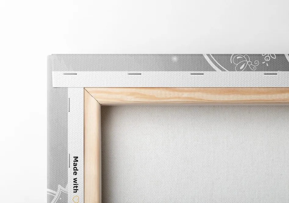 Stampa su tela – Mandala orientale in bianco e nero