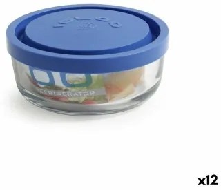 Porta Pranzo Rotondo con Coperchio Borgonovo Igloo Azzurro 320 ml ø 11 x 5 cm (12 Unità)