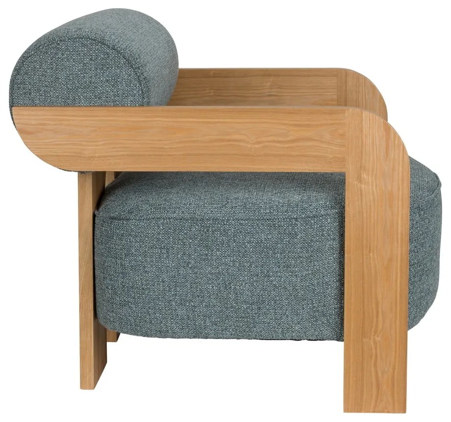 Poltrona blu polveroso con rivestimento in bouclé Oolong – Zuiver