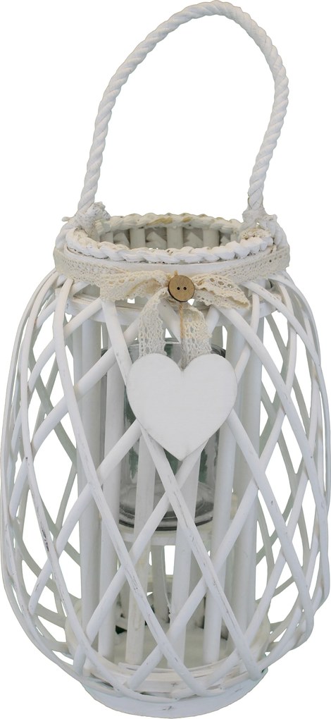 GENEVIEVE - lanterna in vimini tondo 14 x 35 cm