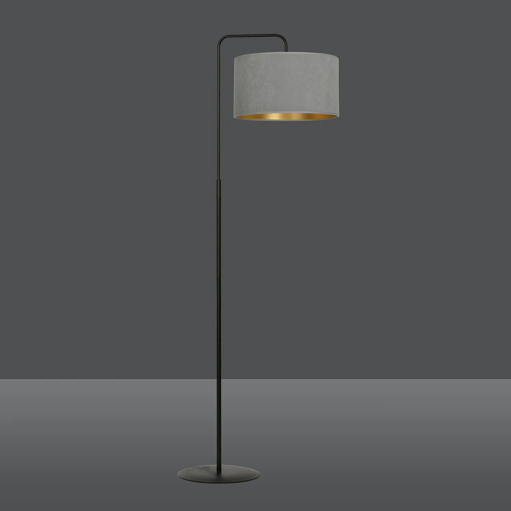 Piantana Contemporaneo Ganesha Acciaio Nero Grigio 1 Luce E27 Ip20