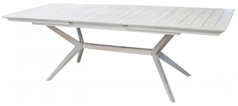 Tavolo Bali allungabile in legno di acacia - Bianco 180/240 x 90