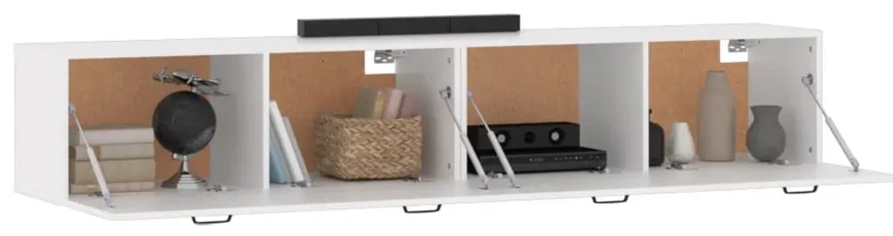 Mobili parete 2 pz bianco 100x36,5x35 cm in legno multistrato