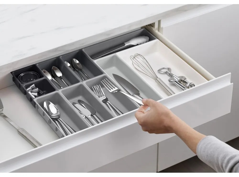 Organizzatore per cassetti variabili grigio Blox - Joseph Joseph