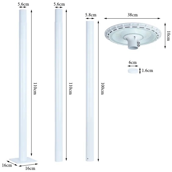 Brilagi - Lampione LED URBANSPARK 120W 230V bianco IP65