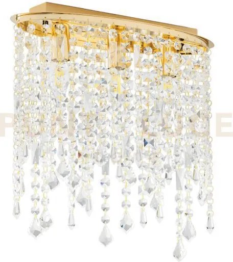 Plafoniera breeze oro  e cristalli k9 3 luci attacco e14 40x15,5x36cm